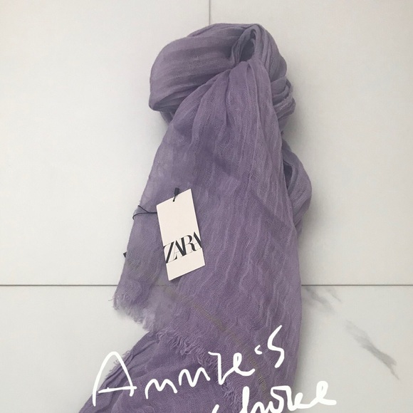 ZARA Women's Linen Scarf(Mauve, Size:M) - Picture 5 of 5